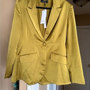 AKIRA Mustard Yellow Single-Button Blazer